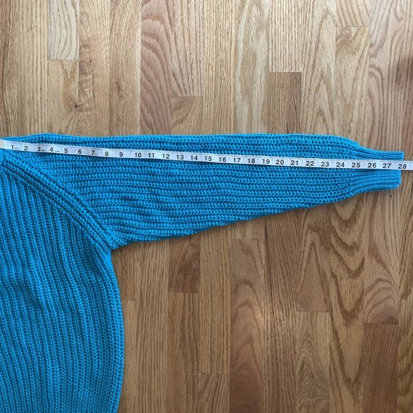 LAUREN ALLEN PEACOCK BLUE WOMENS CREWNECK CABLE KNIT VINTAGE SWEATER SZ MED NWT - Picture 11 of 11